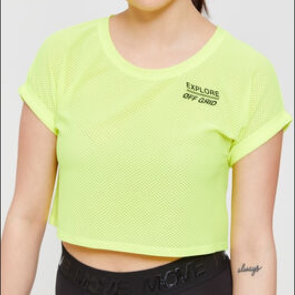 Ardene MOVE Neon Off Grid Mesh Crop Tee